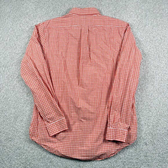 Polo Ralph Lauren Button Down Shirt Mens L Orange Check Long Sleeve Pony Logo - Picture 6 of 6